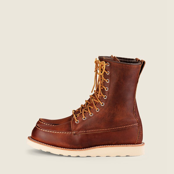 Red Wing Mens Heritage Boots - Classic Moc - 8-inchr Rough & Tough Leather - Brown - NYR960451